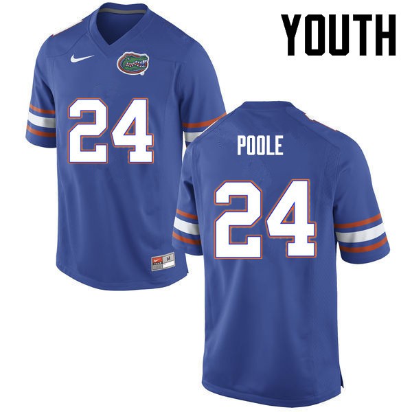 Florida Gators Youth #24 Brian Poole College Football Jersey Blue